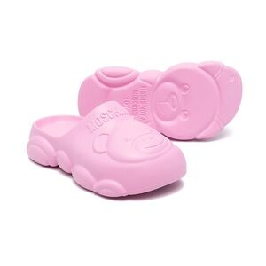Moschino Kids Pink Teddy Bear Clogs